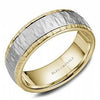 Yellow Gold, White Gold Wedding Band Comfort Fit, Textured