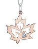 Rose Gold Canadian Diamond "Maple Leaf" Pendant Necklace.
