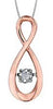 Rose Gold Diamond Pulse Pendant Necklace