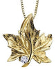 Yellow Gold Canadian Diamond "Maple Leaf" Pendant Necklace.