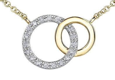 Yellow Gold Diamond Circle Pendant Necklace