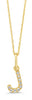 Yellow Gold Diamond "J" Initial Pendant Necklace.
