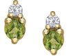 Yellow Gold Peridot, Diamond Earrings