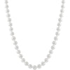 Cultured Akoya Pearl Necklace. 6.5 - 7.0mm Pearls. 18 Inch Knotted Strand. Yellow Gold Oyster Clasp.