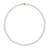 Cultured Akoya Pearl Necklace.6.5 - 7.0mm Pearls. 18 Inch Knotted Strand. Yellow Gold Clasp.
