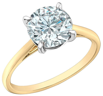 Yellow Gold Solitaire Engagement Ring. Featuring A Signature Created Lab Grown Center Diamond.