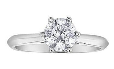 White Gold Lab-Grown Diamond Solitaire Engagement Ring.
