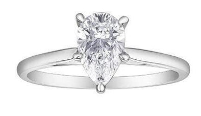 White Gold Lab-Grown Diamond Solitaire Engagement Ring.