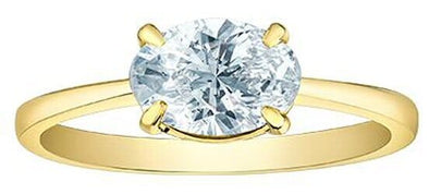Yellow Gold Lab-Grown Diamond Solitaire Engagement Ring.