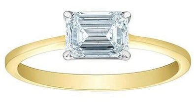 Yellow Gold Lab-Grown Diamond Solitaire Engagement Ring.