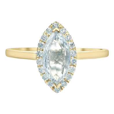 Yellow Gold Canadian Rose Cut Diamond Engagement Ring.