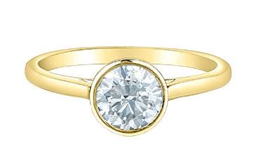 Yellow Gold Lab-Grown Diamond Solitaire Engagement Ring.