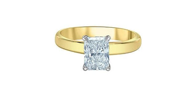 Yellow Gold Lab-Grown Center Diamond With Earth Mined Accent Diamonds Engagement Ring