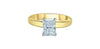 Yellow Gold Lab-Grown Center Diamond With Earth Mined Accent Diamonds Engagement Ring.