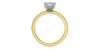 Yellow Gold Lab-Grown Center Diamond With Earth Mined Accent Diamonds Engagement Ring.