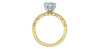 Yellow Gold Lab-Grown Center Diamond With Earth Mined Accent Diamonds Engagement Ring.