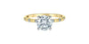 Yellow Gold Lab-Grown Center Diamond With Earth Mined Accent Diamonds Engagement Ring.