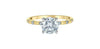 Yellow Gold Lab-Grown Center Diamond With Earth Mined Accent Diamonds Engagement Ring.