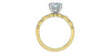 Yellow Gold Lab-Grown Center Diamond With Earth Mined Accent Diamonds Engagement Ring.