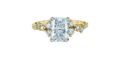 Yellow Gold, White Gold Lab-Grown Diamond Engagement Ring.
