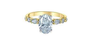 Yellow Gold, White Gold Lab-Grown Diamond Engagement Ring.