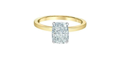 Yellow Gold, White Gold Lab-Grown Diamond Engagement Ring.