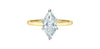 Yellow Gold Lab-Grown Center Diamond With Earth Mined Accent Diamonds Solitaire Engagement Ring.