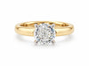 Yellow Gold, White Gold Portuguese Cut Lab-Grown Diamond, Lab Grown Diamond Accents Engagement Ring.