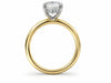 Yellow Gold, White Gold Portuguese Cut Lab-Grown Diamond, Lab Grown Diamond Accents Engagement Ring.