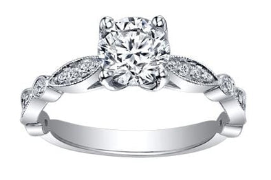 White Gold Canadian Diamond Engagement Ring. 0.50 Center 0.70 Total Diamond Weight.
