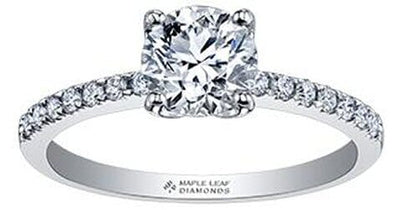 White Gold Canadian Diamond Engagement Ring.