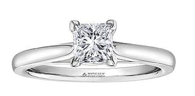 White Gold Canadian Diamond Solitaire Engagement Ring.