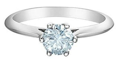 White Gold Lab-Grown Diamond Solitaire Engagement Ring.