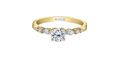Yellow Gold Canadian Diamond Engagement Ring.