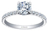 White Gold Canadian Diamond Engagement 0.30 CTR0.57 Ct Total Diamond Weight.