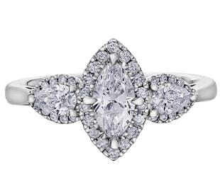 White Gold Canadian Diamond Engagement Ring.