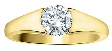 Yellow Gold Canadian Diamond Solitaire Engagement Ring.