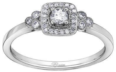 White Gold Canadian Diamond Engagement Ring.