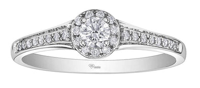 White Gold Canadian Diamond Engagement Ring.