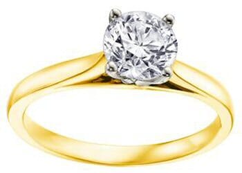 Yellow Gold Canadian Diamond Engagement Ring.