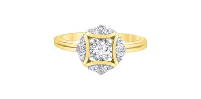 Yellow Gold, White Gold Diamond Engagement Ring.