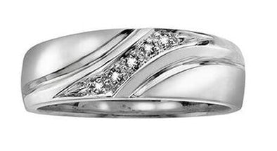 White Gold Diamond Mens Band.