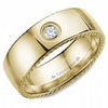 Yellow Gold Diamond Mens Band. With Rope Edge