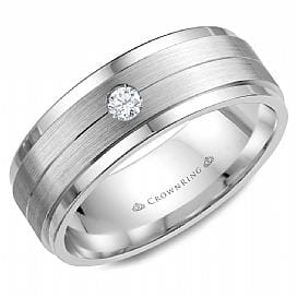 White Gold Diamond Mens Band