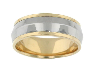 Yellow Gold Mens Band. 8.0mm Wide.