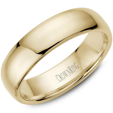 Yellow Gold Comfort Fit, High Polish, Domed 5.5mm Wide.Wedding Band. Stock Size: 7 (Alternate sizes available)