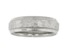 White Gold Hammered Mens Band. 6.5mm Wide.
