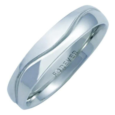 White Gold Mens Band. 5.0mm Wide.