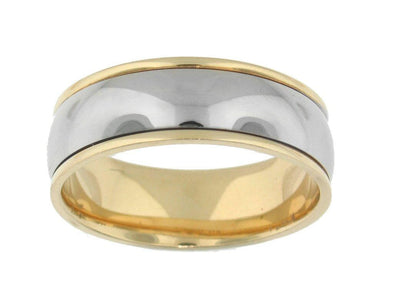 Yellow Gold Mens Band. 7.0mm Wide.