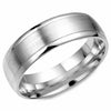 White Gold Comfort Fit, Brushed Wedding Ring